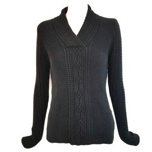 Nautica Cable Knit V-Neck Sweater